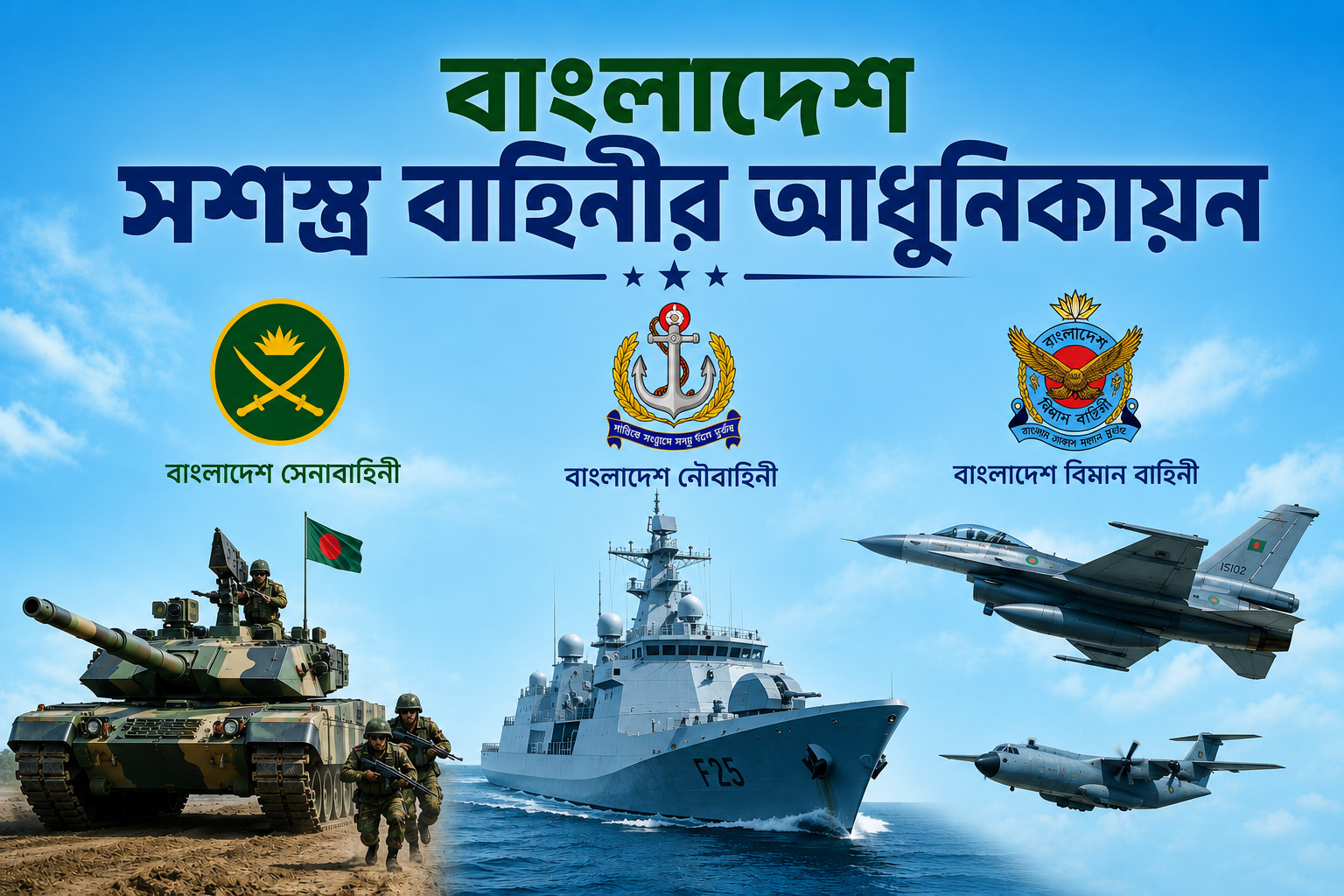 সশস্ত্র বাহিনীর আধুনিকায়নে বাংলাদেশ সরকারের মহাপরিকল্পনা